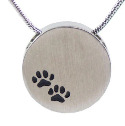 Paw Prints Cremation Necklace - Pewter - Lynn Rose Memorials