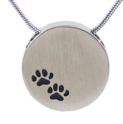 Paw Prints Cremation Necklace - Pewter - Lynn Rose Memorials
